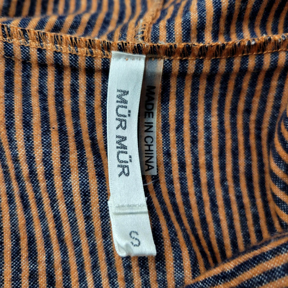 MUR MUR Hoodie Womens Small Brown Navy Embroidered Boho Tunic Cotton Boho Rustic - Picture 3 of 12